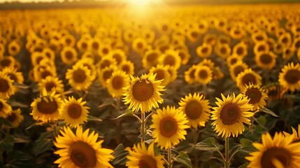 Endless Sunflowers: Capturing the Beauty of a Vast Field
