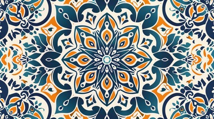 Decorative hand-drawn seamless pattern tile with mandalas. Vintage design elements of Islam, Arabic, India, and Ottoman. Ideal for printing on fabrics and papers.