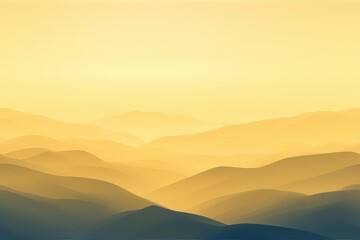 Obraz premium Golden sunrise gradient over layered mountain silhouettes