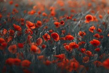 Obraz premium poppy field in the morning