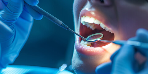 Dental diseases and treatment, oral health, dental care - obrazy, fototapety, plakaty