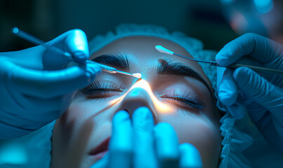 close-up closed rhinoplasty surgery