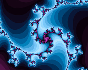 Ethereal Cloudy or Smoky Swirls in Blue Tones Against a Dark Background, Fractal Pattern, Generative AI - obrazy, fototapety, plakaty