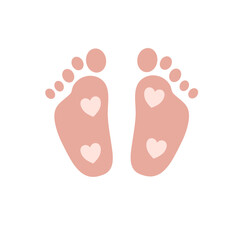 Baby footprints with heart