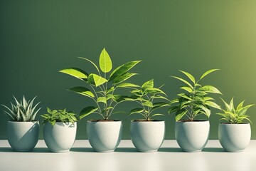 Obraz premium 5 Plants in Pots