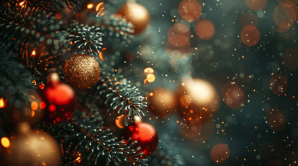 Defocused Christmas tree. Defocused Lights. Christmas tree background.
