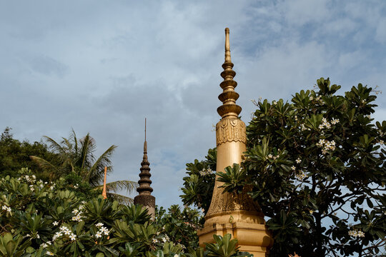 Golden monument in a temple