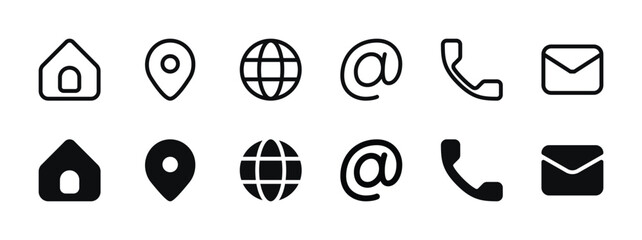 Business Contacts and Communication Icon Set