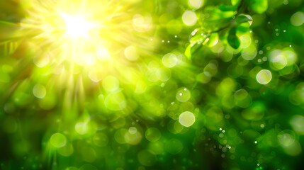 Obraz premium green fresh leaves framing text space