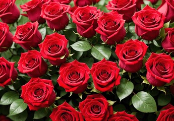 Fototapeta premium A field of red roses.