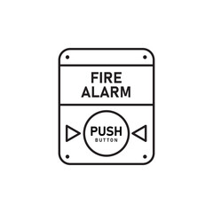 Fire alarm button icon design, isolated on white background, vector illustration