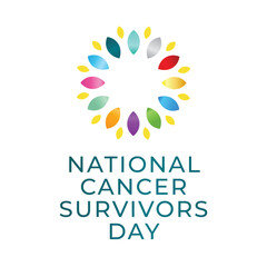 National Cancer Survivors Day design template. cancer ribbon vector design. flat design. vector eps 10.