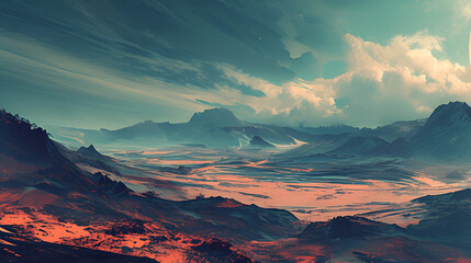 stunning landscape captured in vivid, Generative AI 