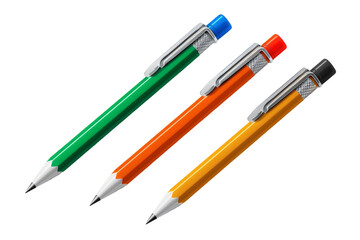 Durable Plastic Mechanical Pencils isolated on transparent background