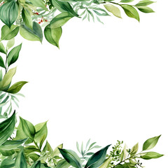 Schefflera leaves border. Watercolor botanical banner for the design of invitations, cards, congratulations, announcements, sales, stationery, sharp outline. - obrazy, fototapety, plakaty