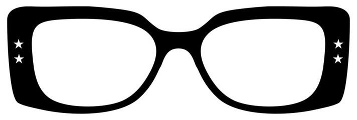 Eye Glasses Silhouette, Pictogram, Front View, Flat Style, can use for Logo Gram, Apps, Art Illustration, Template for Avatar Profile Image, Website, or Graphic Design Element. Format PNG