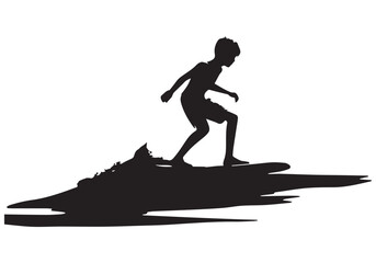 Surfboarding vector silhouettes
