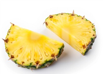 Twin Halves: Realistic Pineapple Halves Captured with Canon EOS Style