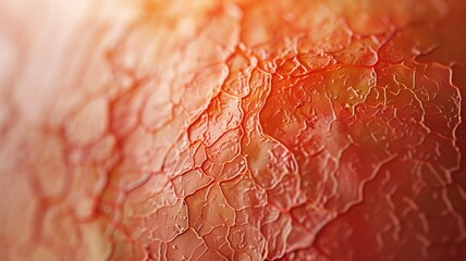 Close-up of surface with cracked texture gradient from red to orange