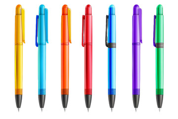 Durable Plastic Pens isolated on transparent background