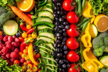 Nutritional Harmony: Representing the Importance of a Healthy Diet with Fresh Fruit and Vegetables