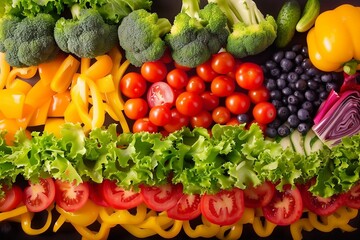 Nutritional Harmony: Representing the Importance of a Healthy Diet with Fresh Fruit and Vegetables
