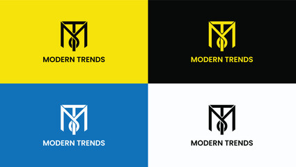 MT logo design  - obrazy, fototapety, plakaty