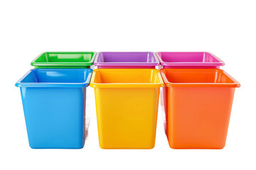 Plastic Storage bins isolated on transparent background