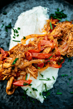 pulled pork and lime mash