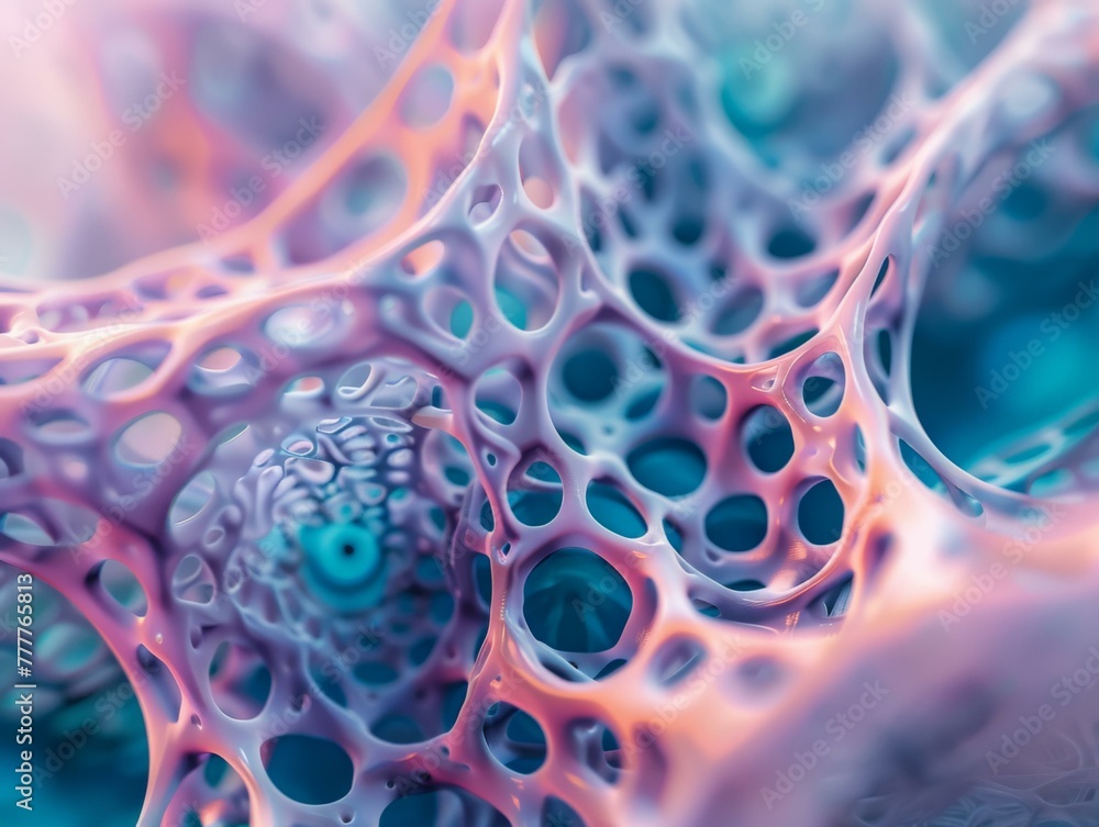 Aufkleber a close up of a very colorful and abstract looking structure. generative ai.