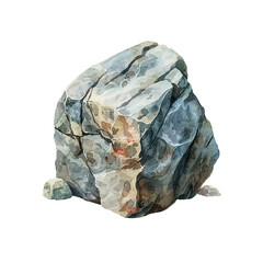 boulder rock vector illustration in watercolor style - obrazy, fototapety, plakaty
