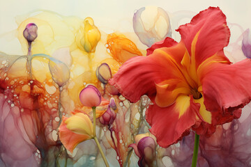 Watercolor flower painting