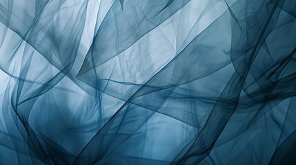 Fabric-like texture in shades of blue, creating a delicate and airy visual that resembles flowing sheer material - obrazy, fototapety, plakaty