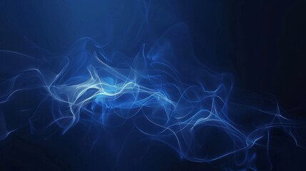 Smoke pattern in blue, creating a ghostly and delicate visual effect that resembles waves or flowing air. Delicate waves of flowing air abstract.