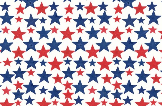 pattern of red, white and blue stars in an grid with the American flag background is plain white Generative AI