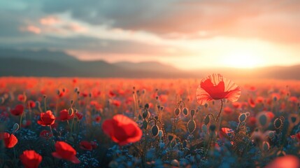 Poppy Fields of Remembrance: A Generative AI Concept Honoring Sacrifice and Fallen Soldiers