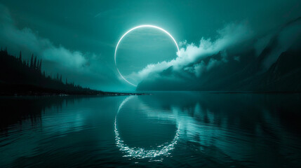 moon in night landscape