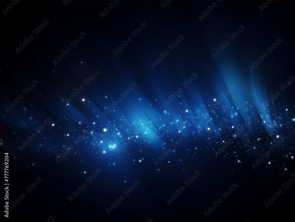 Poster dark blue and glow particle abstract background light ray beam effect.