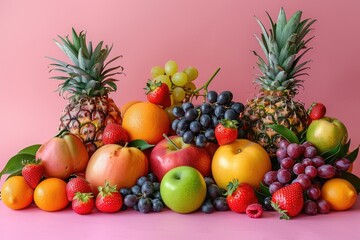 Naklejka na ściany i meble fun and colorful tropical fruits theme professional photography