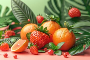 fun and colorful tropical fruits theme professional photography