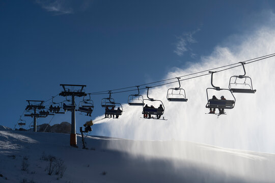 Chair lift on the ski slopes