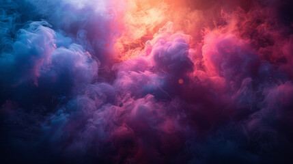 Dramatic smoke and fog in contrasting vivid red, blue, and purple colors. Vivid and intense...