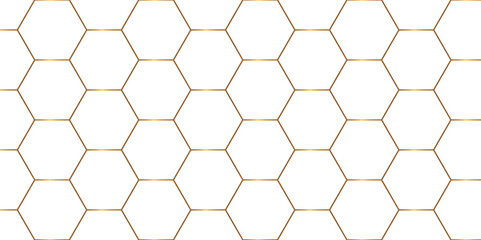 Illustration of a hexagon honeycomb vector background. Hexagonal shape geometric cell seamless.   - obrazy, fototapety, plakaty