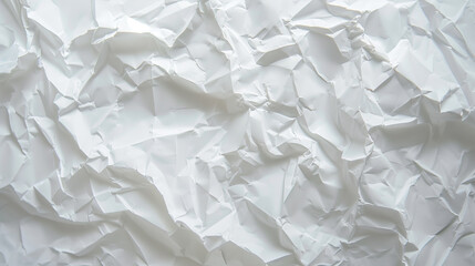 Recycled Crumpled White Paper Texture with Copy Space for Design