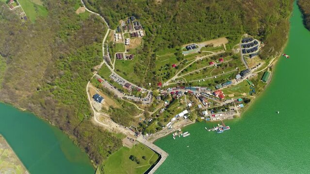 Top Down View Of Solina Bieszczady Aerial View Poland