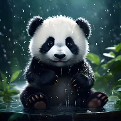 Outdoor-Kissen panda in the forest © muddasir
