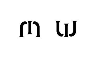 M or W logo curved line