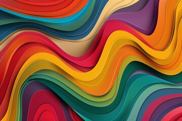 Abstract colorful background with wavy shapes and layers