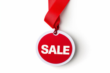 round badge with the inscription "SALE" on a white background