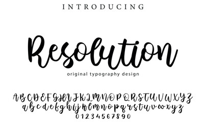 Resolution Font Stylish brush painted an uppercase vector letters, alphabet, typeface